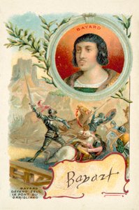 Bayard forsvarer broen Garigliano på egen hånd, 1503 af French School